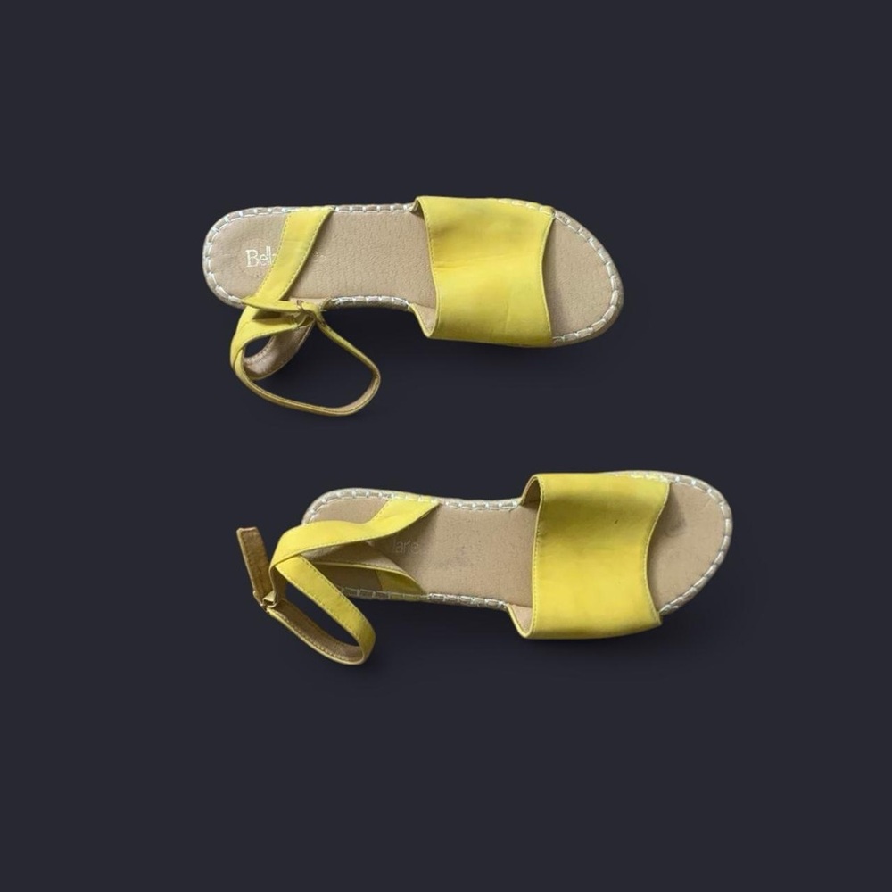 Yellow Ankle Strap Slide Sandals